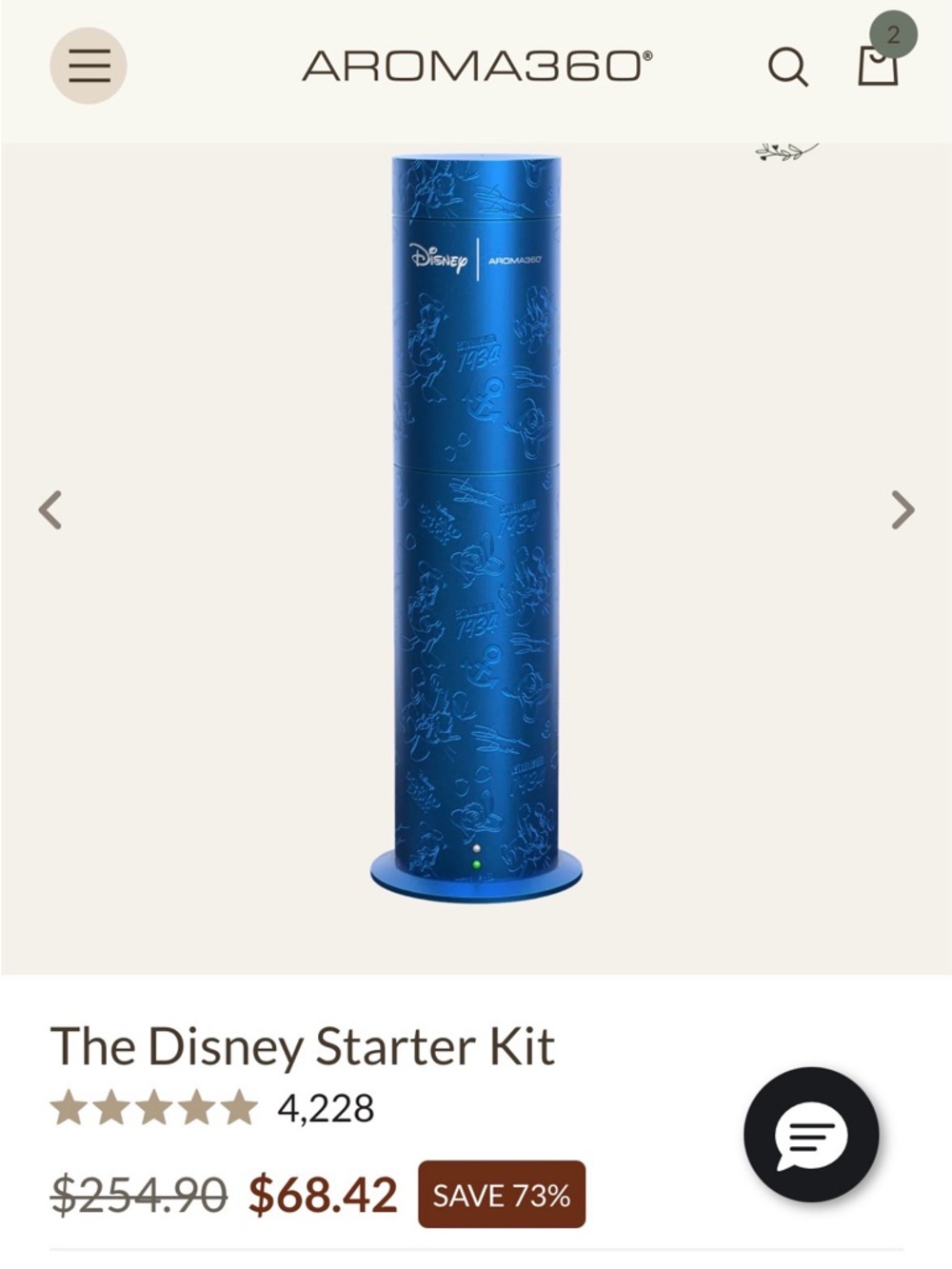 Aroma360 x Disney Blue Fragrance Diffuser. Diffuser and Mystery Scent NIB